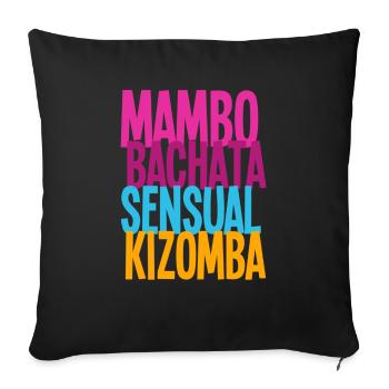 Mambo Bachata Kizomba Sensuelle - Chemises de nuit - Housse de coussin décorative 45 x 45 cm - noir - Devant