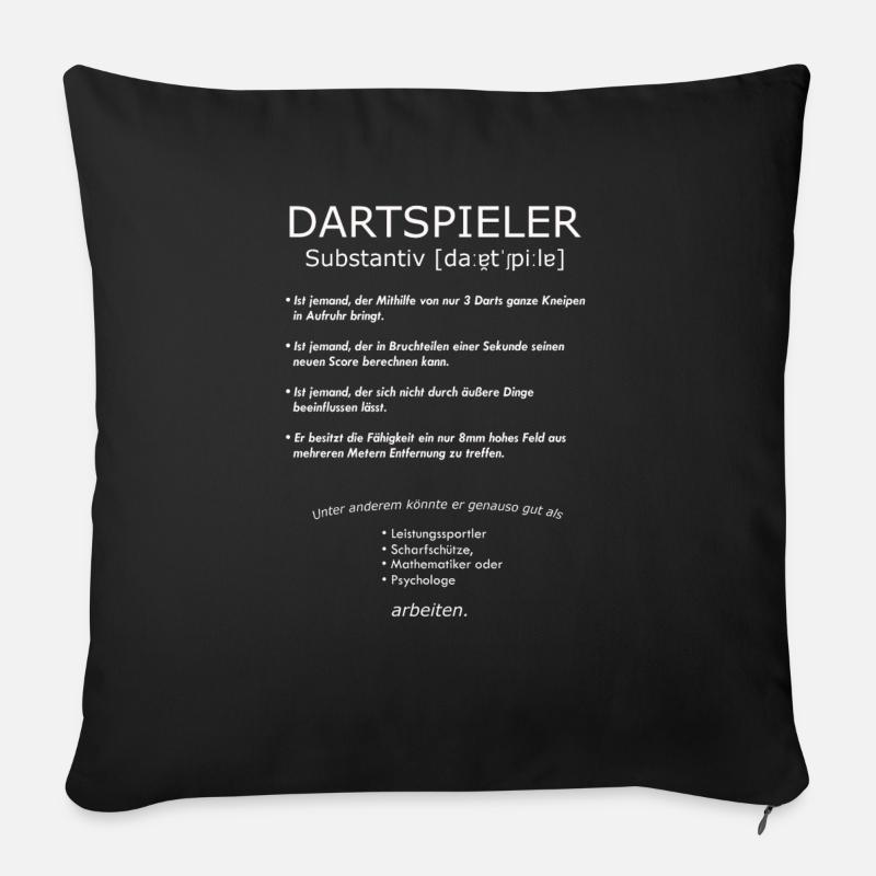 Lustiger Dart Spruch Dartscheibe Darten Geschenk - Sofakissenbezug 45 x 45 cm - Schwarz