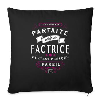 Factrice Parfaite - Housse de coussin décorative 45 x 45 cm - noir - Devant