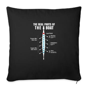 Rétro cadeau de rames de bateau de rameur - Housse de coussin décorative 45 x 45 cm - noir - Devant