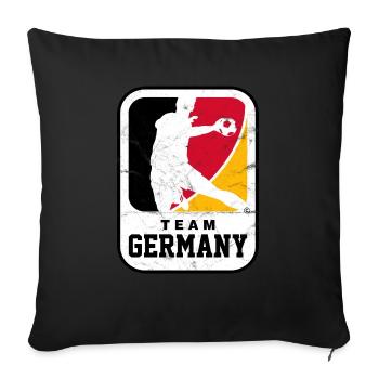 HANDBALL TEAM GERMANY USED LOOK HANDBALL EM - Sofakissenbezug 45 x 45 cm - Schwarz - Vorne