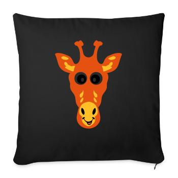 giraffe drawing animals 711 child - Sofa pillowcase 17,3'' x 17,3'' (45 x 45 cm) - black - Front