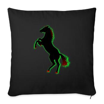 Cheval - Housse de coussin décorative 45 x 45 cm - noir - Devant