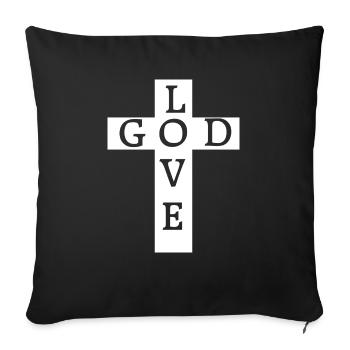 Jesus Christ God God - Sofa pillowcase 17,3'' x 17,3'' (45 x 45 cm) - black - Front