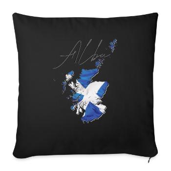 Scotland Flag in Scotland Map SC - Sofa pillowcase 17,3'' x 17,3'' (45 x 45 cm) - black - Front