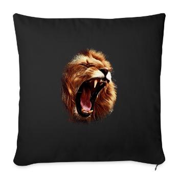 Roaring wild lion / lion head - Sofa pillowcase 17,3'' x 17,3'' (45 x 45 cm) - black - Front