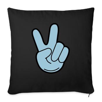 peace hand - Sofakissenbezug 45 x 45 cm - Schwarz - Vorne