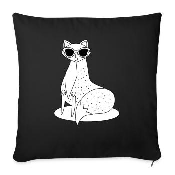 simple, cool fox with sunglasses - Sofa pillowcase 17,3'' x 17,3'' (45 x 45 cm) - black - Front