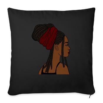 Rasta Woman African Afro Melanin - Sofa pillowcase 17,3'' x 17,3'' (45 x 45 cm) - black - Front