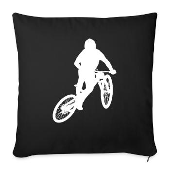 Downhill Mountainbike, Cross Mountainbiker BMX MTB - Sofakissenbezug 45 x 45 cm - Schwarz - Vorne