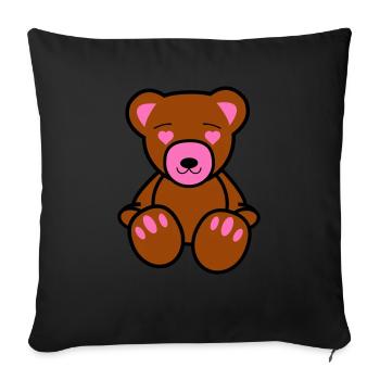 Teddy Bear Love - Sofa pillowcase 17,3'' x 17,3'' (45 x 45 cm) - black - Front