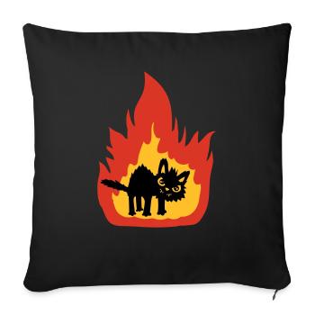 Brennende heiße Katze - Sofakissenbezug 45 x 45 cm - Schwarz - Vorne