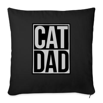 Shield Cat Dad Logo - Sofa pillowcase 17,3'' x 17,3'' (45 x 45 cm) - black - Front