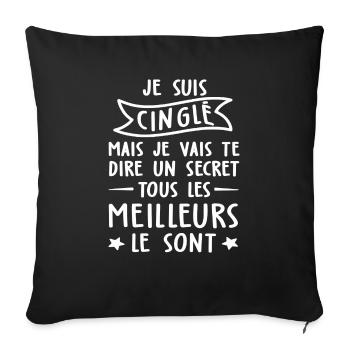 je suis cinglé / humour bureau - Housse de coussin décorative 45 x 45 cm - noir - Devant
