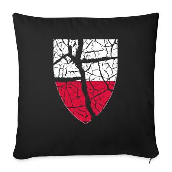 Poland Coat of Arms - Sofa pillowcase 17,3'' x 17,3'' (45 x 45 cm) - black - Front