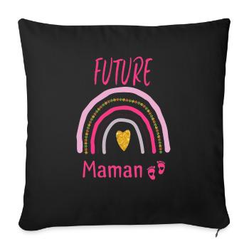 future Maman - Housse de coussin décorative 45 x 45 cm - noir - Devant