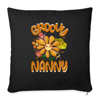 Groovy Nanny Famille Matching Vintage Famille - Housse de coussin décorative 45 x 45 cm - noir - Devant