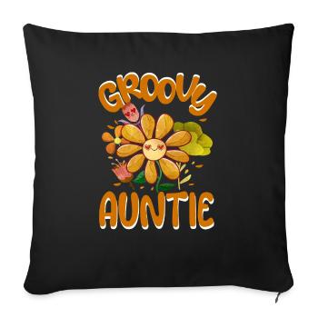 Groovy Auntie Family Matching Vintage Family - Housse de coussin décorative 45 x 45 cm - noir - Devant
