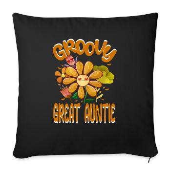 Groovy Great Auntie Family Matching Vintage - Housse de coussin décorative 45 x 45 cm - noir - Devant
