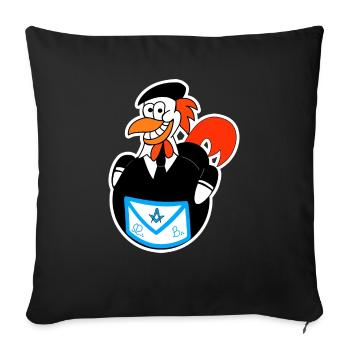 Rite Français - Chaîne Youtube Hervé H.LECOQ - Housse de coussin décorative 45 x 45 cm - noir - Devant