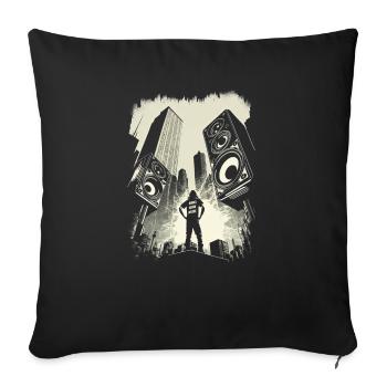 Faites du bruit! - Housse de coussin décorative 45 x 45 cm - noir - Devant