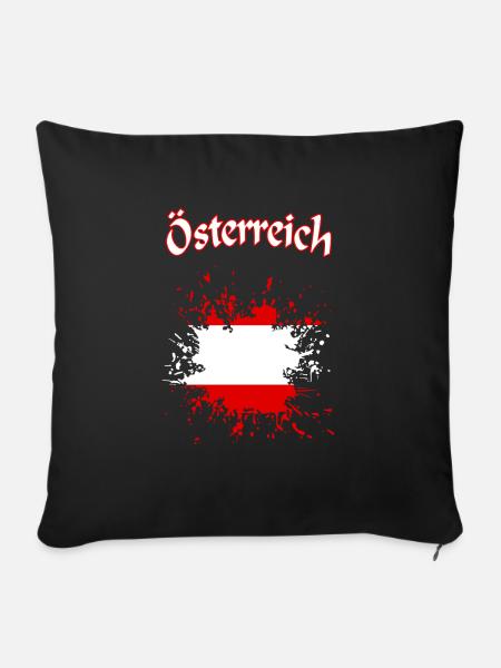 Österreich - Sofakissenbezug 45 x 45 cm - Schwarz