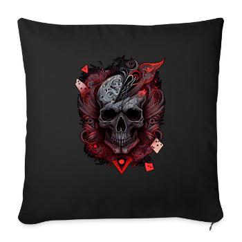 Crâne multicolore Splash. Visage impassible - Housse de coussin décorative 45 x 45 cm - noir - Devant