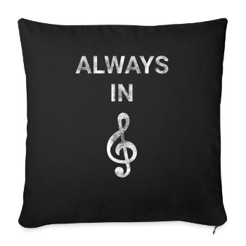 Always In Treble - Sofa pillowcase 17,3'' x 17,3'' (45 x 45 cm) - black - Front