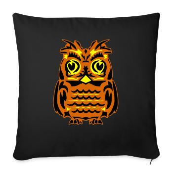 Hibou - Housse de coussin décorative 45 x 45 cm - noir - Devant
