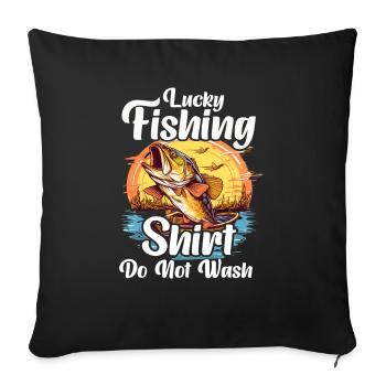 Lucky Fishing Shirt Do not Wash - Sofakissenbezug 45 x 45 cm - Schwarz - Vorne