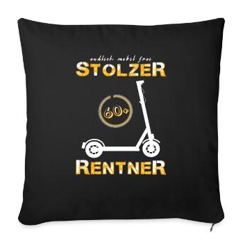 Rentner Pensionär Opa - Sofakissenbezug 45 x 45 cm - Schwarz - Vorne