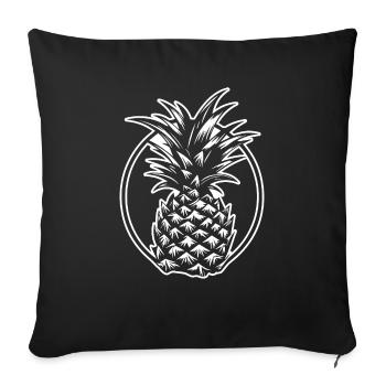 Pineapple - Sofa pillowcase 17,3'' x 17,3'' (45 x 45 cm) - black - Front