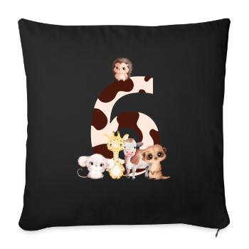 6th Anniversary - Sixth Anniversary Animals - Sofa pillowcase 17,3'' x 17,3'' (45 x 45 cm) - black - Front