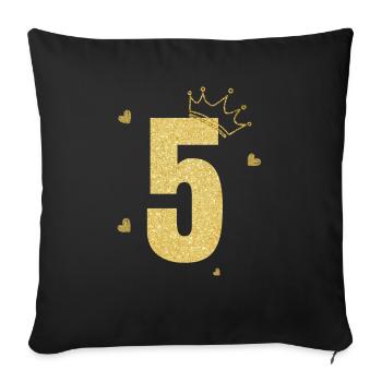 5th anniversary golden crown - Sofa pillowcase 17,3'' x 17,3'' (45 x 45 cm) - black - Front