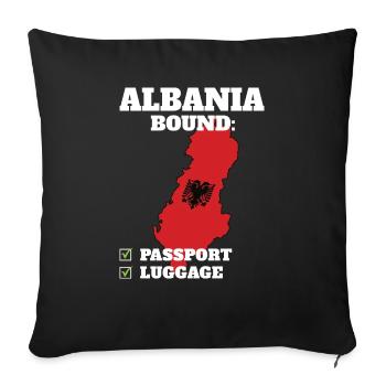 Albanie Pays Voyage Drapeau albanais - Housse de coussin décorative 45 x 45 cm - noir - Devant
