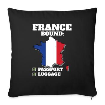 France Bound Country Travel French Flag Vacation - Sofa pillowcase 17,3'' x 17,3'' (45 x 45 cm) - black - Front