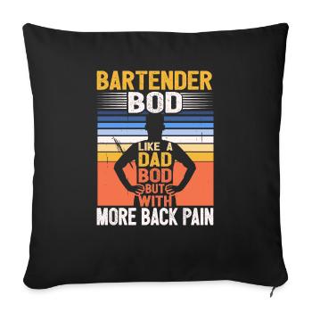 Bartender Bod Like A Dad Bod Biology Teacher - Sofa pillowcase 17,3'' x 17,3'' (45 x 45 cm) - black - Front