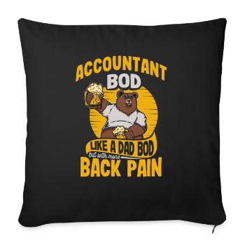 Drôle CPA Citation Comptable Bod Like A Dad Bod - Housse de coussin décorative 45 x 45 cm - noir - Devant