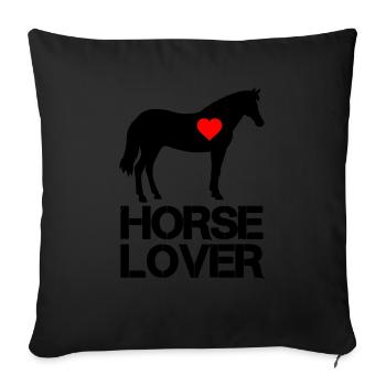Horse Lover - Sofa pillowcase 17,3'' x 17,3'' (45 x 45 cm) - black - Front