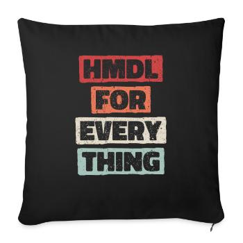 HMDL for Evth - Alhamdulillah for everything - Sofa pillowcase 17,3'' x 17,3'' (45 x 45 cm) - black - Front