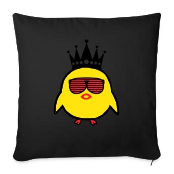 King Chick - Sofa pillowcase 17,3'' x 17,3'' (45 x 45 cm) - black - Front