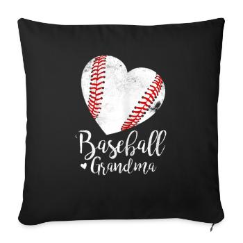 Fête des mères de grand-mère de baseball - Housse de coussin décorative 45 x 45 cm - noir - Devant