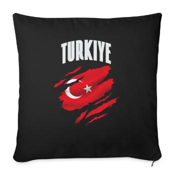 Türkei - Türkisches als Geschenk - Sofakissenbezug 45 x 45 cm - Schwarz - Vorne