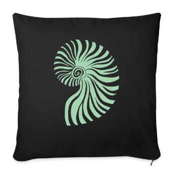 Pastel Green Ammonite - Sofa pillowcase 17,3'' x 17,3'' (45 x 45 cm) - black - Front