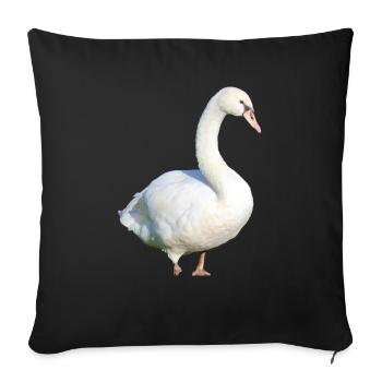 Cygne, Canard, Oiseau, Oie - Housse de coussin décorative 45 x 45 cm - noir - Devant
