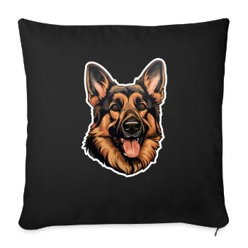 German Shepherd Head - Sofa pillowcase 17,3'' x 17,3'' (45 x 45 cm) - black - Front
