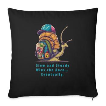 Slow And Steady - Sofa pillowcase 17,3'' x 17,3'' (45 x 45 cm) - black - Front