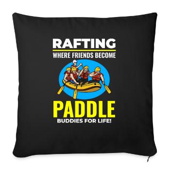 Rafting Team Raft White Water Rafter Paddle Funny - Housse de coussin décorative 45 x 45 cm - noir - Devant