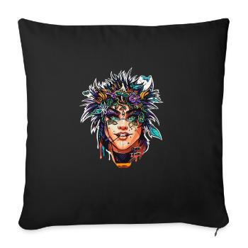Native women - Sofa pillowcase 17,3'' x 17,3'' (45 x 45 cm) - black - Front