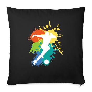 Schöne Fußball Geschenkidee Fußballer Design - Sofakissenbezug 45 x 45 cm - Schwarz - Vorne